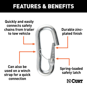 Curt 9/16in Snap Hook (5000lbs Packaged)