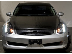 Spyder Infiniti G35 03-07 2DR Projector Halogen - LED Halo DRL Blk High H4 PRO-YD-IG35032D-DRL-BK