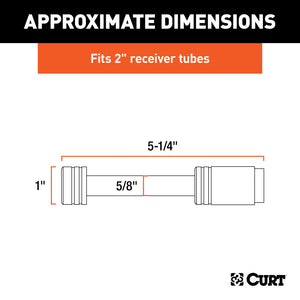 Curt 5/8in Hitch Lock (2in Receiver Barbell Chrome)