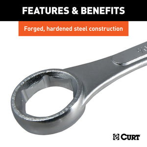 Curt Trailer Ball Box-End Wrench (Fits 1-1/8in or 1-1/2in Nuts)