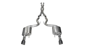 Corsa 2015-17 Ford Mustang GT Coupe 5.0L 3in Sport Cat-Back Exhaust Dual Rear Exit w/ Gun Metal Tips