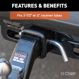 Curt Heavy-Duty 5/8in Hitch Pin w/Groove (2-1/2in or 3in Receiver Zinc Packaged)