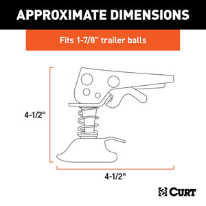 Curt Replacement 1-7/8in Posi-Lock Coupler Latch for Straight-Tongue Couplers