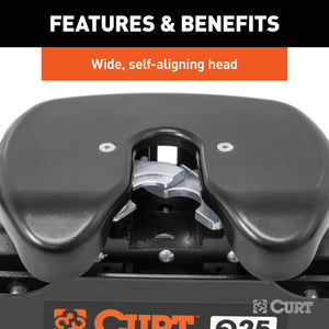 Curt Q25 5th Wheel Hitch w/ GM Puck System Legs - 2020 Chevrolet Silverado/GMC Sierra 2500/3500HD