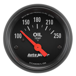 Autometer Z-Series 52mm 100-250 Degrees F. SSE Oil Temp Gauge