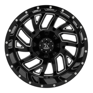 RBP 65R Glock 22x12 6x135/139.7 BP / 4.75 BS -44mm Offset 87mm CB Gloss Black Machined Grooves Wheel