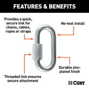 Curt 3/8in Quick Link (2200lbs Packaged)