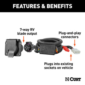 Curt 16-20 Honda Pilot Custom Wiring Connector (7-Way RV Blade Socket)