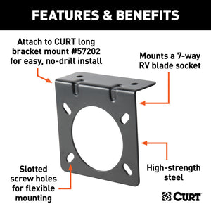 Curt Connector Mounting Bracket for 7-Way USCAR Socket