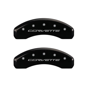 MGP 4 Caliper Covers Engraved Front & Rear C7/Corvette Black finish silver ch