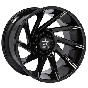 RBP 77R Spike 18x9.0 6x135 BP / 4.5 BS / -12mm Offset 87mm CB Gloss Black w/Machined Accent Wheel