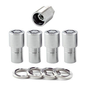 McGard Wheel Lock Nut Set - 4pk. (Long Shank Seat) M12X1.5 / 13/16 Hex / 1.75in. Length - Chrome