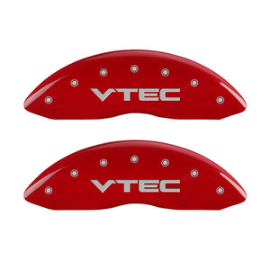 MGP 4 Caliper Covers Engraved Front & Rear Vtech Red finish silver ch