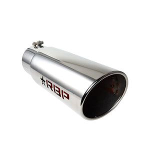 RBP RX-1 Polished Dual-Badged Exhaust Tip Inlet 5in. / Outlet 6in. / Length 18in. - Stainless Steel