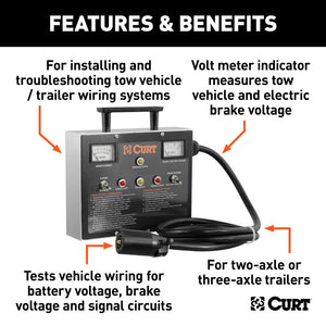 Curt Universal 7-Way RV Blade Trailer Brake Controller Tester