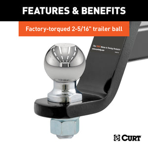 Curt Loaded Ball Mount w/2-5/16in Ball (2in Shank 7500lbs 4in Drop)