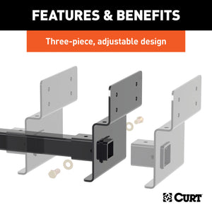 Curt Adjustable RV Trailer Hitch 2in Receiver (Up to 72in Frames) BOXED