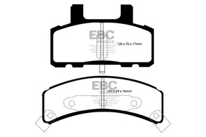 EBC 97-99 Cadillac Deville 4.6 (Rear Drums) Redstuff Front Brake Pads