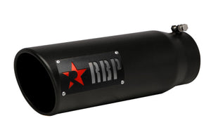 RBP RX-1 High Heat Textured Dual Badged Exhaust Tip Inlet 5in. / Outlet 6in. / Length 18in. - Black