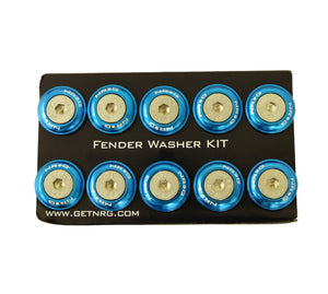 NRG Fender Washer Kit w/Rivets For Plastic (Blue) - Set of 10