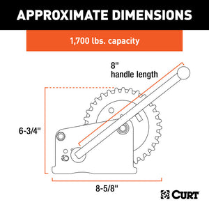 Curt Hand Winch (1700lbs 8in Handle)