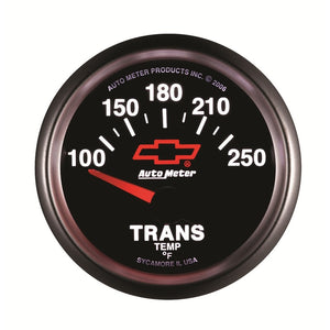 Autometer GM Bowtie Black 2-1/16in 100-250 Degree F Electronic Transmission Temperature Gauge