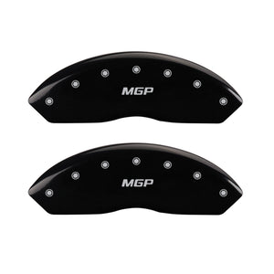 MGP Front set 2 Caliper Covers Engraved Front MGP Black finish silver ch