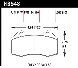 Hawk Miata Brembo / Renault Clio / Cobalt SS HP+ Street Front Brake Pads