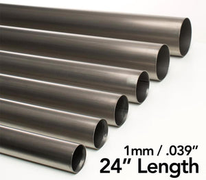 Ticon Industries .5in Diameter x 24.0in Length 1mm/.039in Wall Thickness Titanium Tube