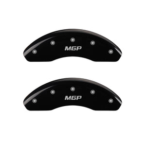 MGP 4 Caliper Covers Engraved Front & Rear MGP Black Finish Silver Characters 2016 Fiat 500X