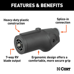 Curt Heavy-Duty 7-Way RV Blade Connector Plug (Trailer Side)