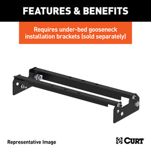 Curt 90-93 GMC C1500 Over-Bed Flat Plate Gooseneck Hitch