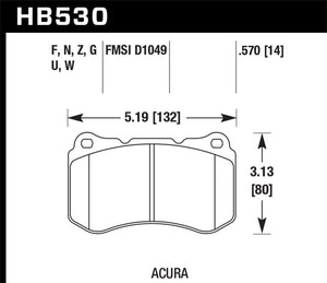 Hawk 07-08 Acura TL Type S DTC-30 Race Front Brake Pads