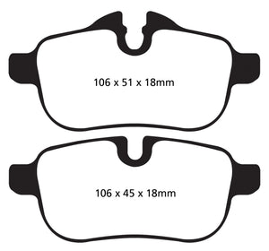 EBC 09+ BMW Z4 3.0 (E89) Yellowstuff Rear Brake Pads