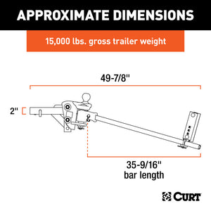 Curt TruTrack Trunnion Bar Weight Distribution System (10000-15000lbs 35-9/16in Bars)