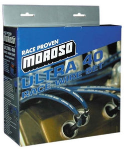 Moroso Chevrolet Big Block Ignition Wire Set - Ultra 40 - Sleeved - Non-HEI - Crab - 90 Degree -Blue