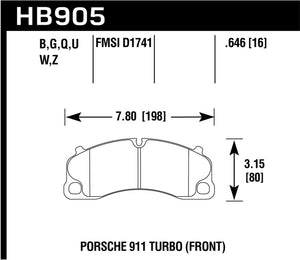 Hawk 18 Porsche 911 HPS 5.0 Front Brake Pads