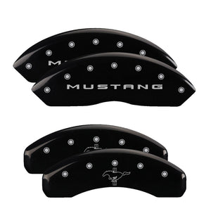 MGP 4 Caliper Covers Engraved Front 2015/Mustang Engraved Rear 2015/Bar & Pony Black finish slvr ch