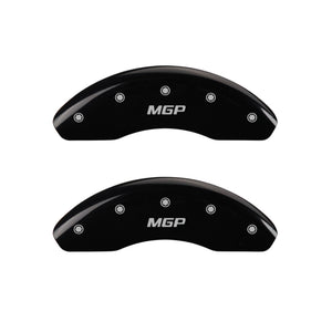 MGP 4 Caliper Covers Engraved Front & Rear MGP Black finish silver ch