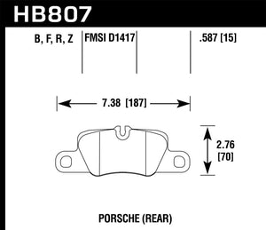 Hawk 2014 Porsche 911 HPS Rear Brake Pads