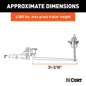 Curt MV Round Bar Weight Distribution Hitch (5000-6000lbs 31-3/16in Bars)