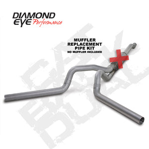 Diamond Eye KIT 4in CB MFLR RPLCMENT PIPE DUAL AL: 03-07 FORD 6.0L F250/F350