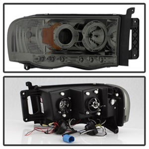 Spyder Dodge Ram 1500 02-05/Ram 2500 03-05 Projector Headlights LED Halo LED Smke PRO-YD-DR02-HL-SMC