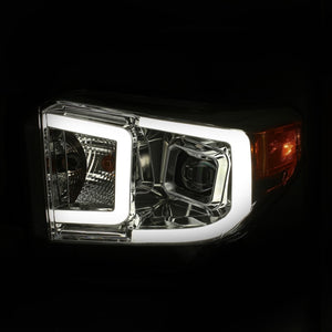 ANZO 14-17 Toyota Tundra Plank Style Projector Headlights Chrome w/ Amber