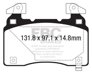 EBC 14+ Cadillac CTS Vsport 3.6 Twin Turbo Yellowstuff Front Brake Pads