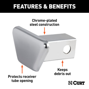 Curt 1-1/4in Chrome Steel Hitch Tube Cover (Packaged)