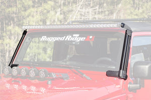 Rugged Ridge 07-18 Jeep Wrangler JK Elite Fast Track Windshield Light Bar Mount w/o Crossbar