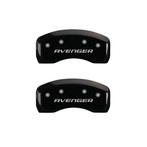 MGP 4 Caliper Covers Engraved Front & Rear With out stripes/Avenger Black finish silver ch