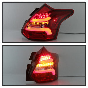 Spyder 12-14 Ford Focus 5DR LED Tail Lights - Red Clear (ALT-YD-FF12-LED-RC)