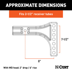 Curt Weight Distribution Shank (2-1/2in Shank 2in Drop 6in Rise)